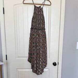 ODDY Brown Snakeskin Print Maxi Dress - Size M